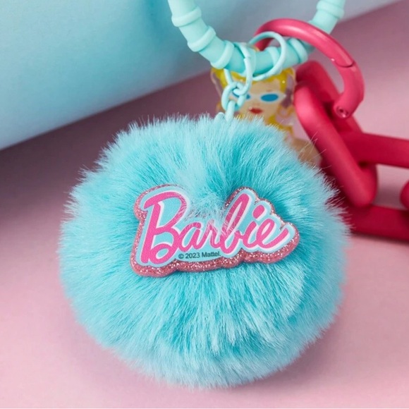 Miniso Barbie Shining Collection Fluffy Keychain (Blue) - Picture 5 of 5